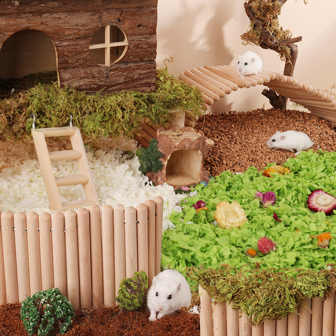 Mini & Moe Bendable Birchwood Fence: Customizable accessory for Hamster Cages