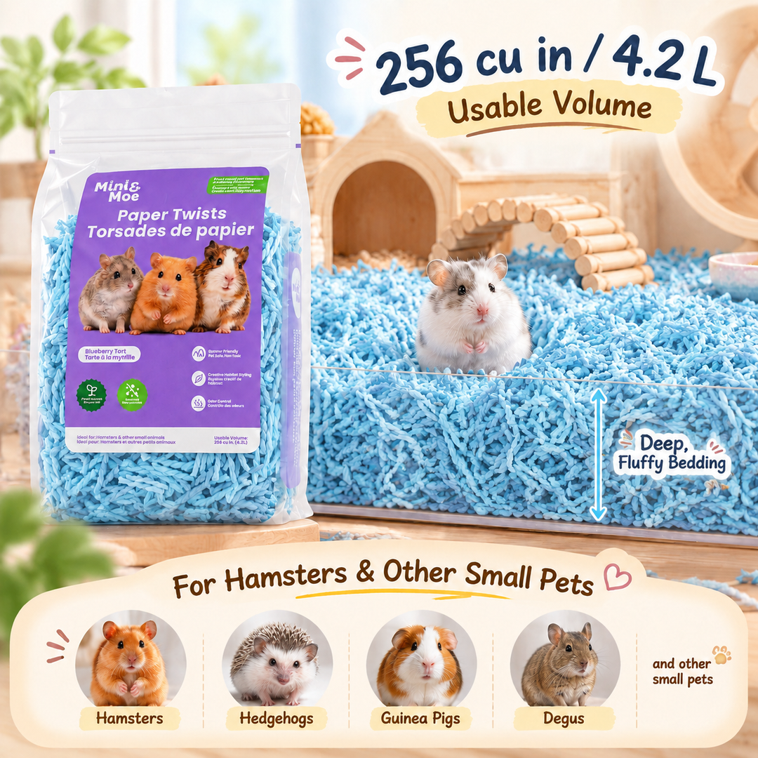 Mini&Moe Paper Twists Bedding 0.92lbs Nesting Material for Hamster & Small Pets