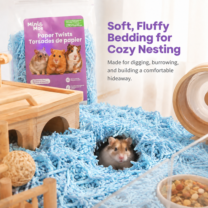Mini&Moe Paper Twists Bedding 0.92lbs Nesting Material for Hamster & Small Pets