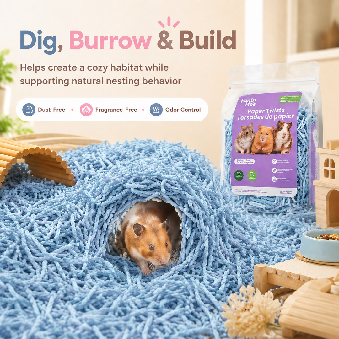 Mini&Moe Paper Twists Bedding 0.92lbs Nesting Material for Hamster & Small Pets