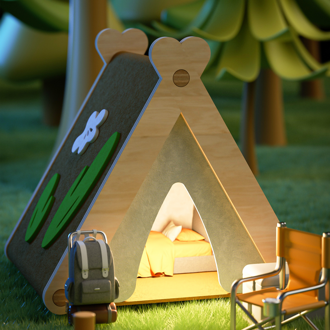 Adorable Camping-Themed Hideout for Small Animals