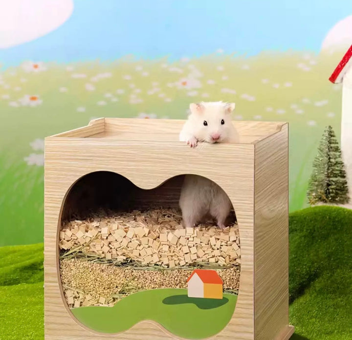 Stylish and functional digging box for small animals like hamsters and mice