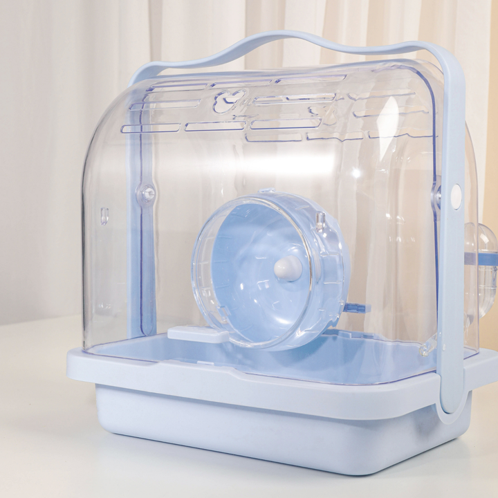 Stylish and secure Mini&Moe Crystal Travel Cage designed for small pet travel