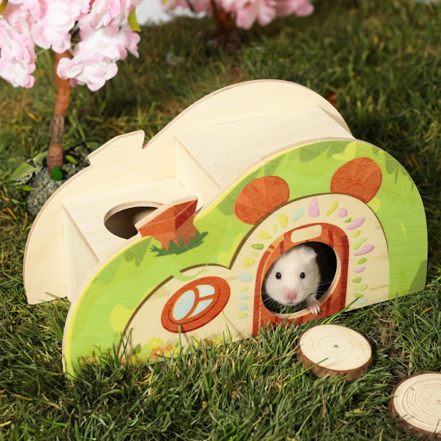 Close-up of the Fairy Cottage showing its cozy and secure interior