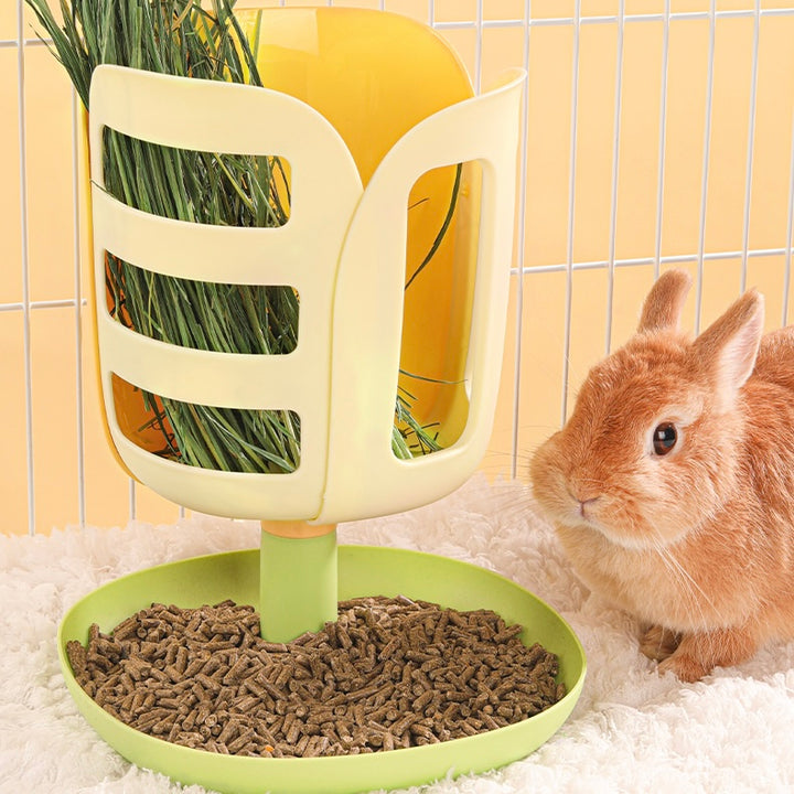 Durable and chew-resistant Tulip Hay Feeder by Mini and Moe, featuring a floral-inspired design for small pet habitats