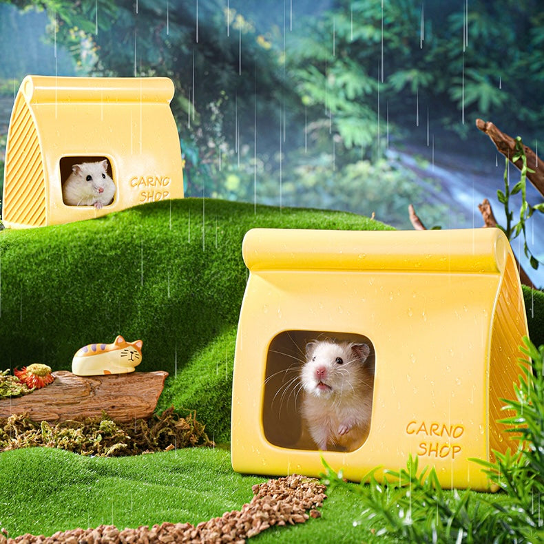High-quality Cheese Shop hideout, combining durability and fun design for the ultimate small pet accessory.